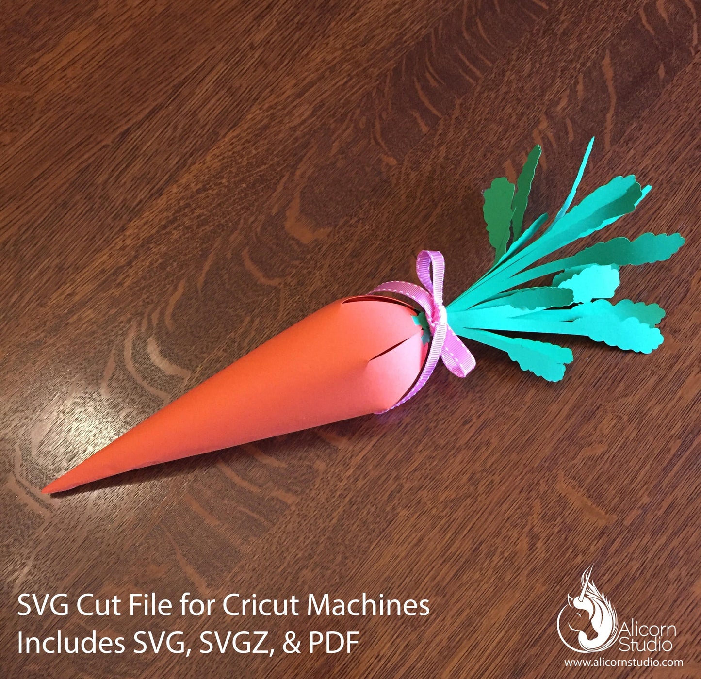 Carrot Favor Box SVG File Cut File for Cricut Kids Easter Party Decor Vegetable