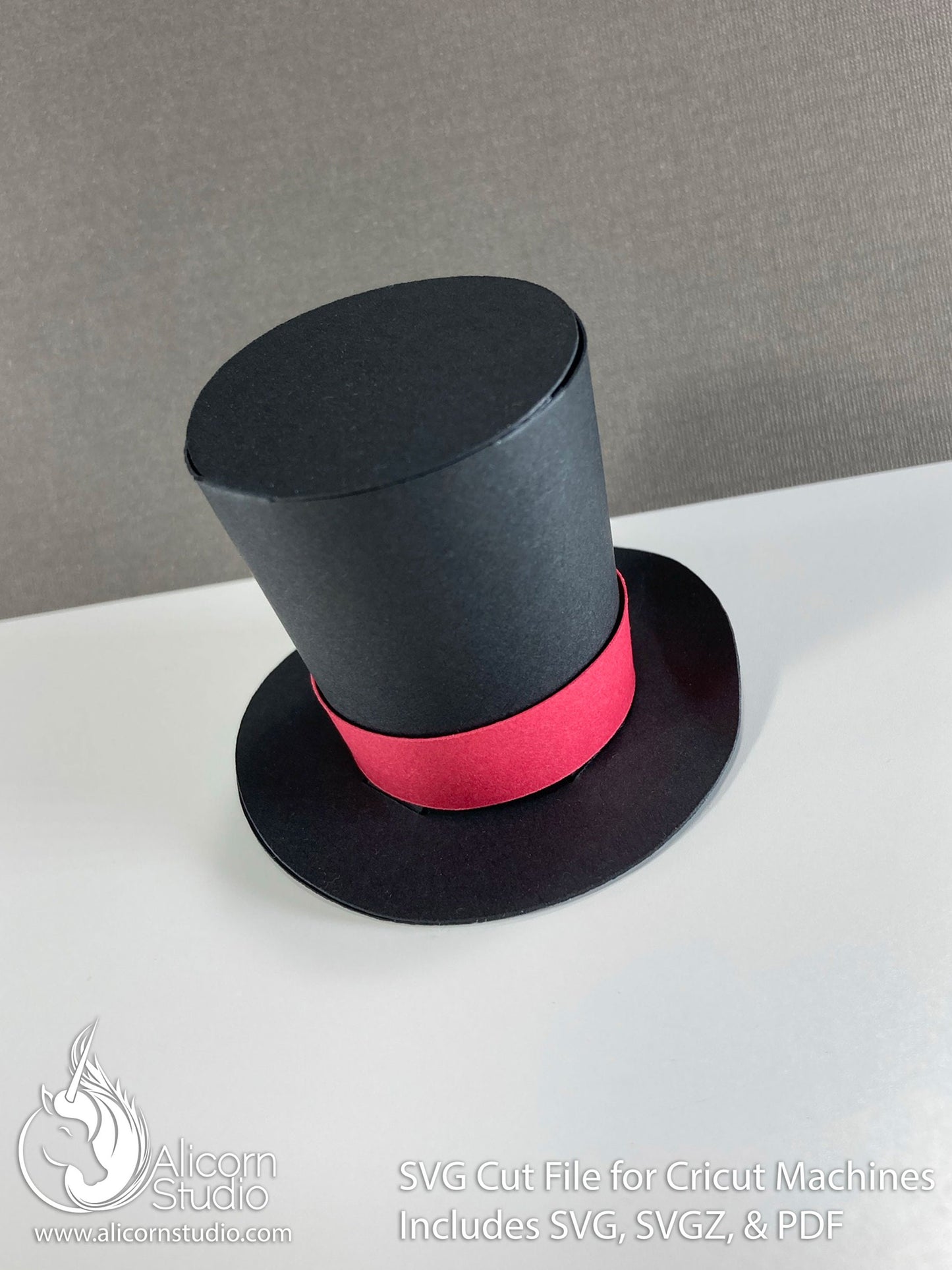 3D Paper Magician Top Hat SVG File Cut File for Cricut Cupcake Topper Magic Party Decor