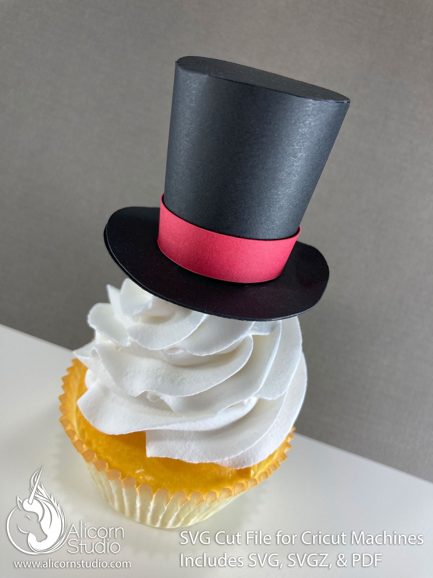 3D Paper Magician Top Hat SVG File Cut File for Cricut Cupcake Topper Magic Party Decor