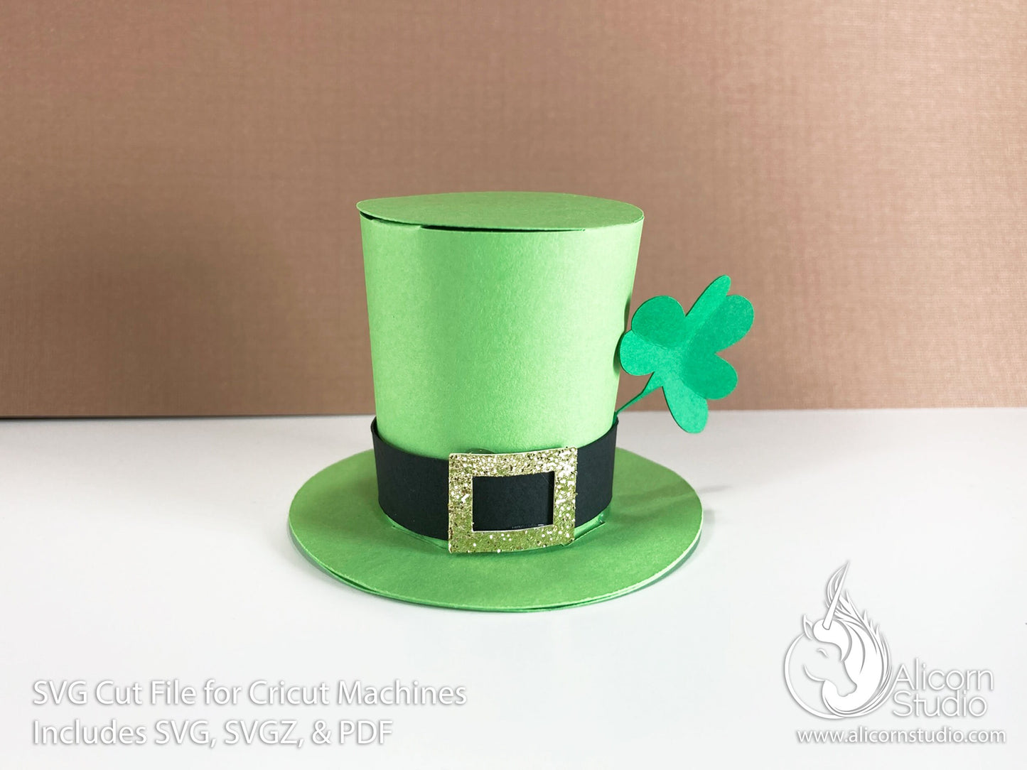 3D Paper St. Patrick's Day Hat SVG File Cut File for Cricut Cupcake Topper Leprechaun Party Decor