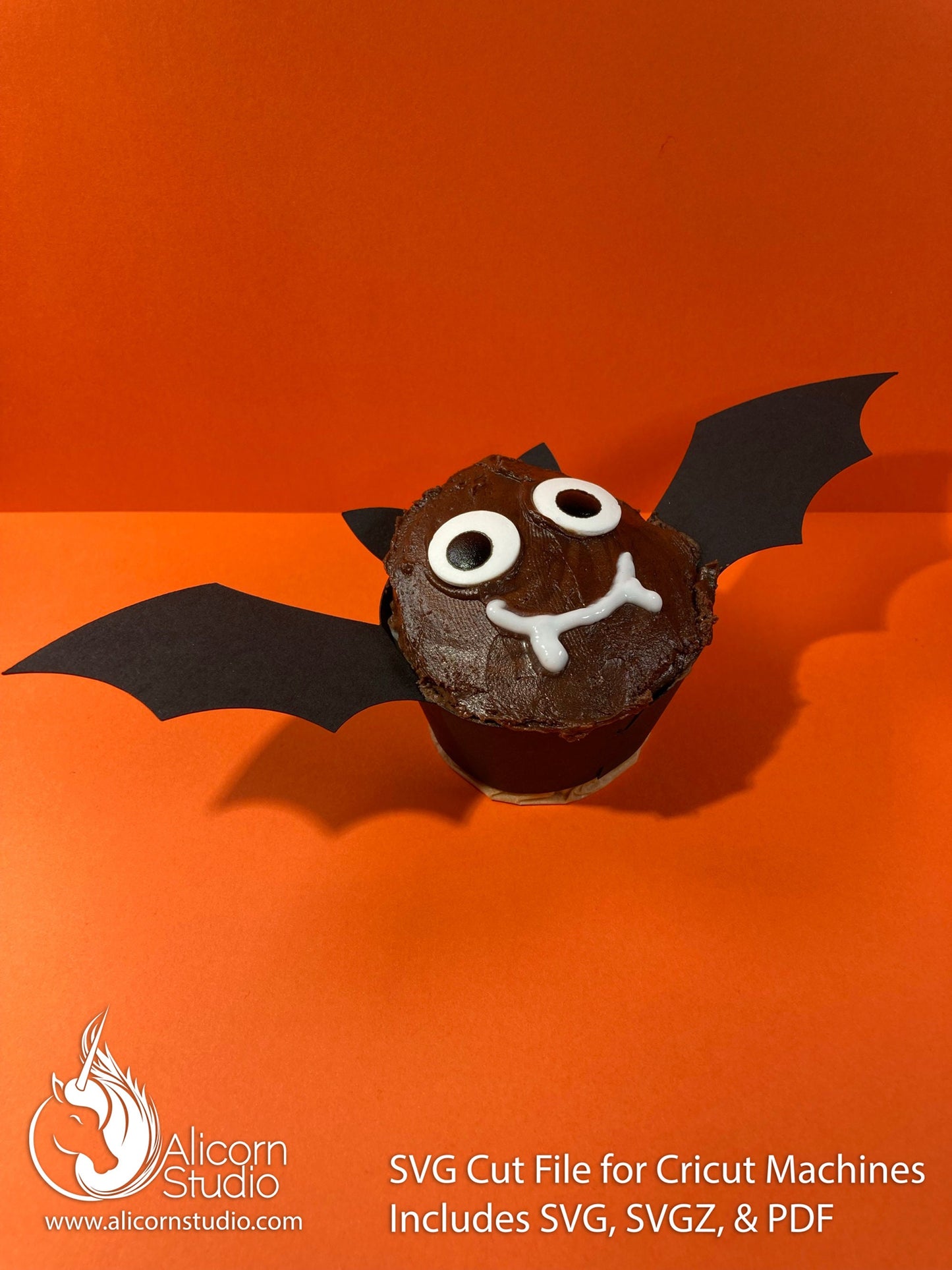 Halloween Bat 3D Cupcake Wrap Paper SVG Cut File for Cricut Liner Wrapper Party Decor