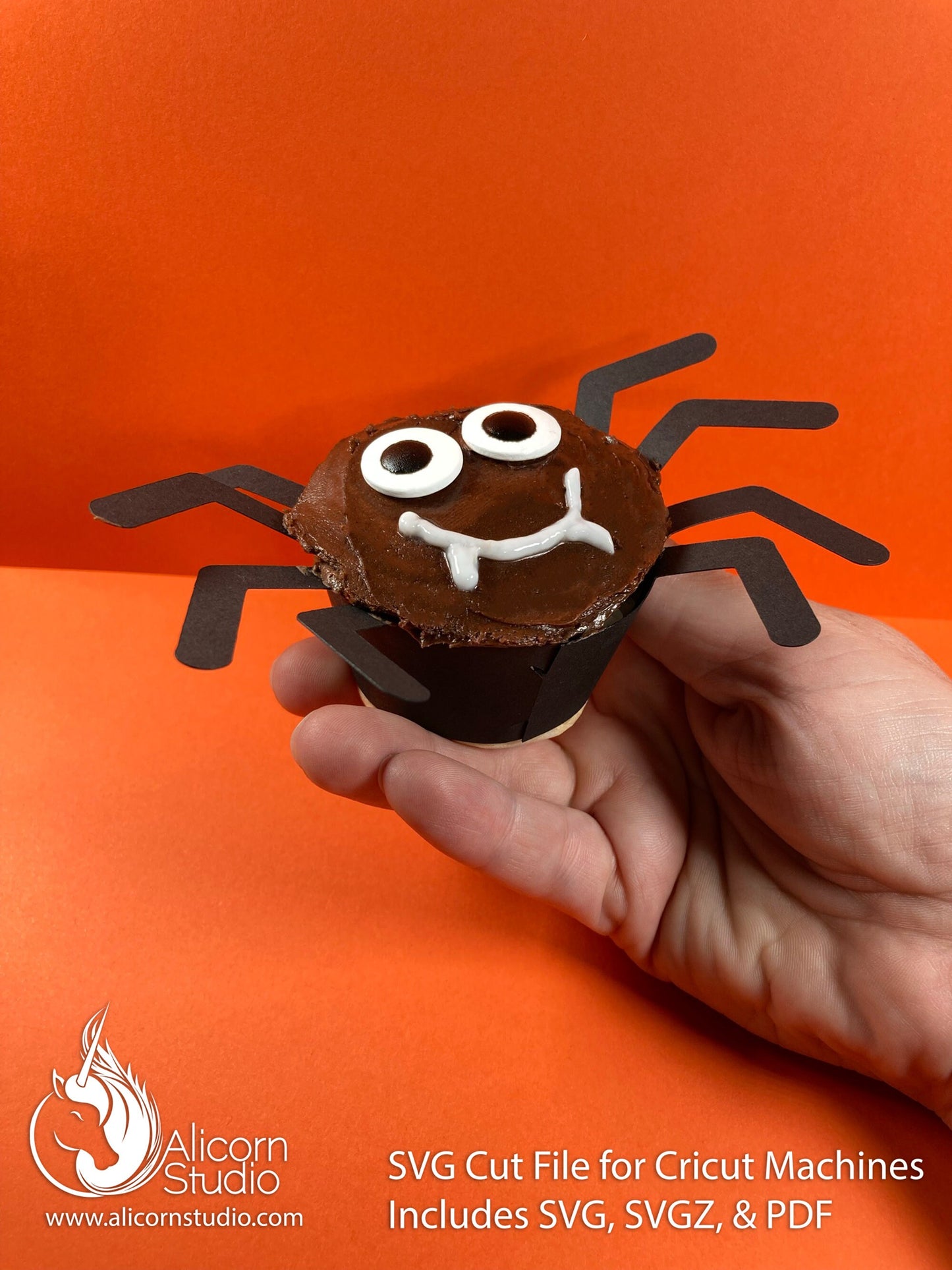 Halloween Spider 3D Cupcake Wrap Paper SVG Cut File for Cricut Liner Wrapper Party Decor