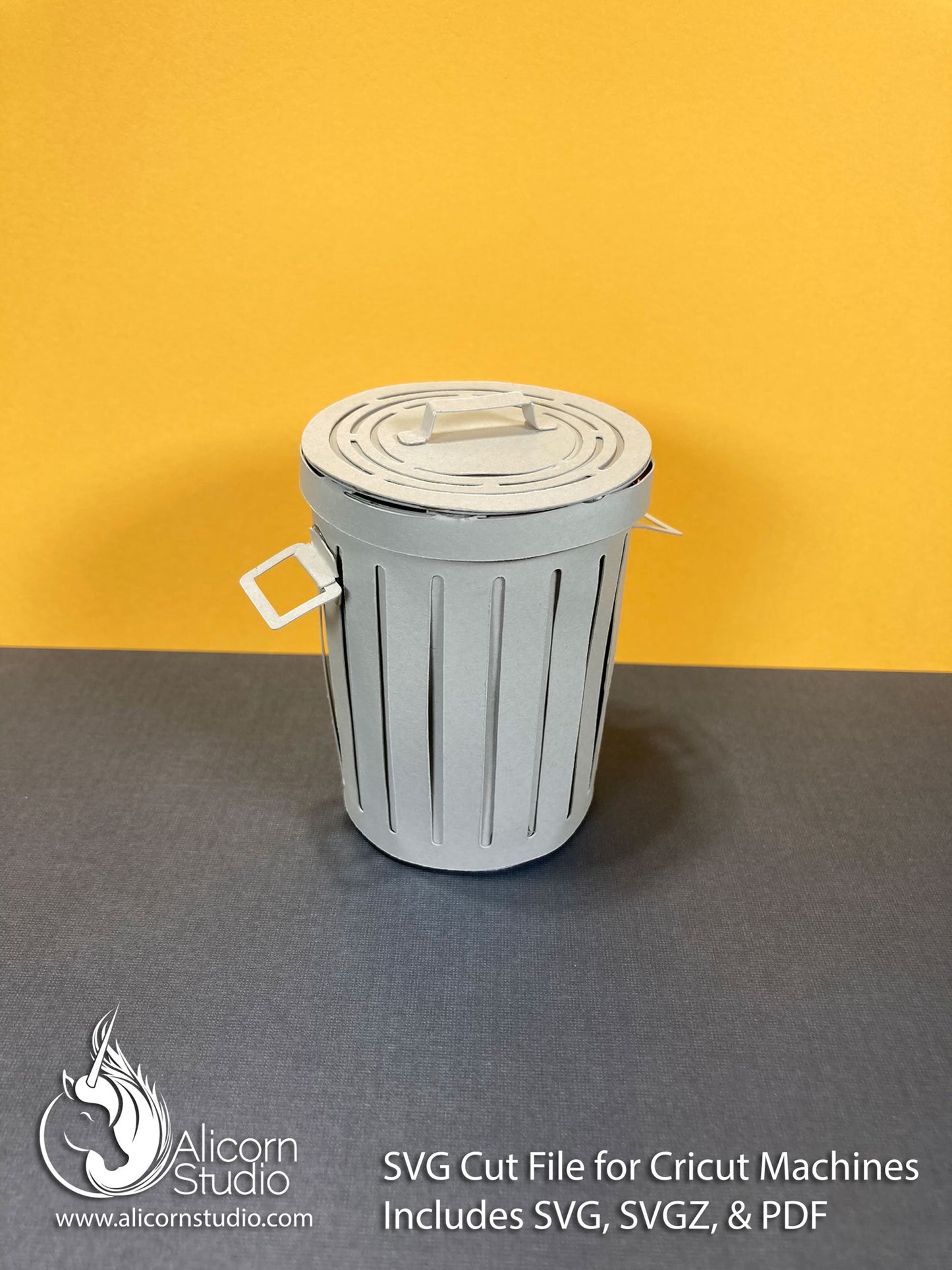 3D Paper Trash Can-SVG File Paper Cut File for Cricut Birthday Party Decor Favor Box