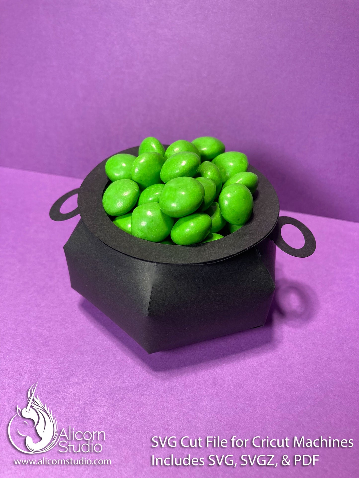 3D Paper Witch Cauldron SVG File Cut File for Cricut Favor Treat Halloween Party Decor