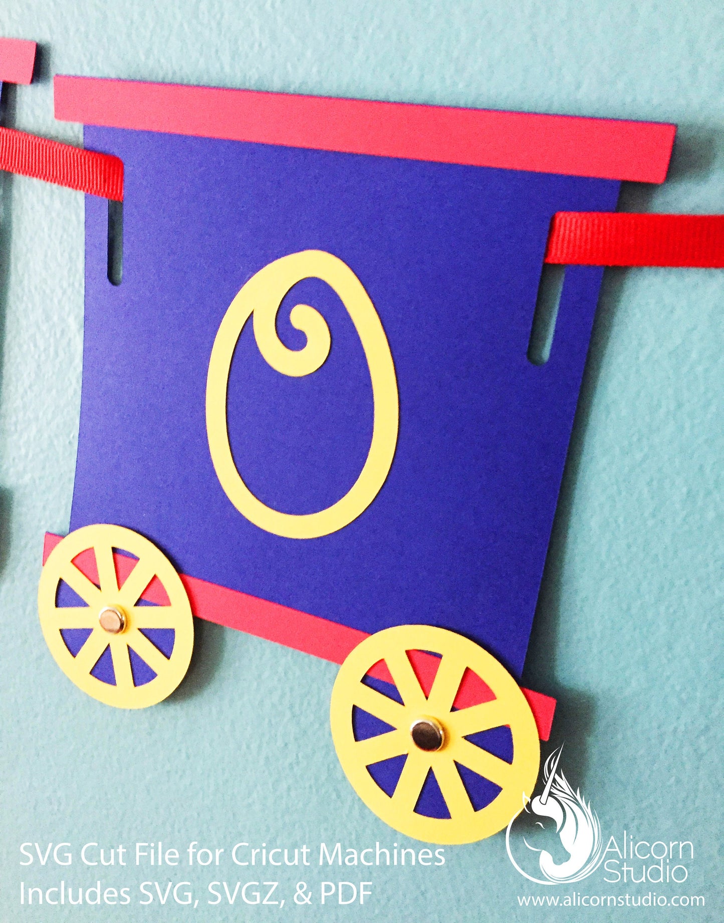 Train Banner Bunting SVG File Cut File for Cricut Kids Birthday Party Decor