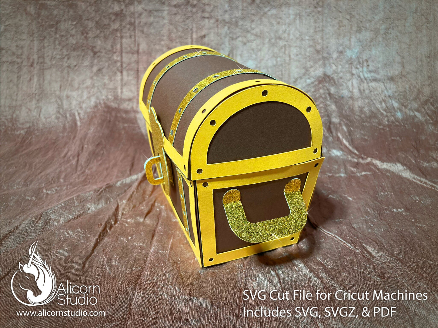 3D Paper Treasure Chest Favor Box SVG Cut File Cricut Pirate Party Decor Birthday