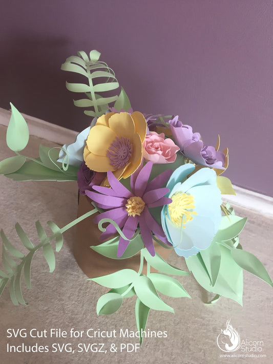 Easter Flower Pot SVG File Cut File for Cricut Party Floral Center Piece Decor