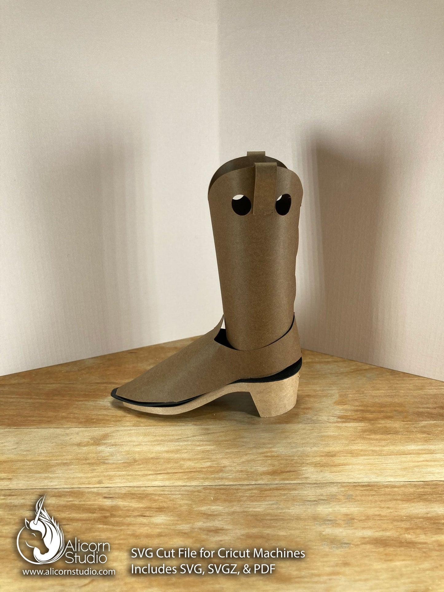 3D Paper Cowboy Cowgirl Boot SVG File Cut File for Cricut Country Western Party Decor Favor