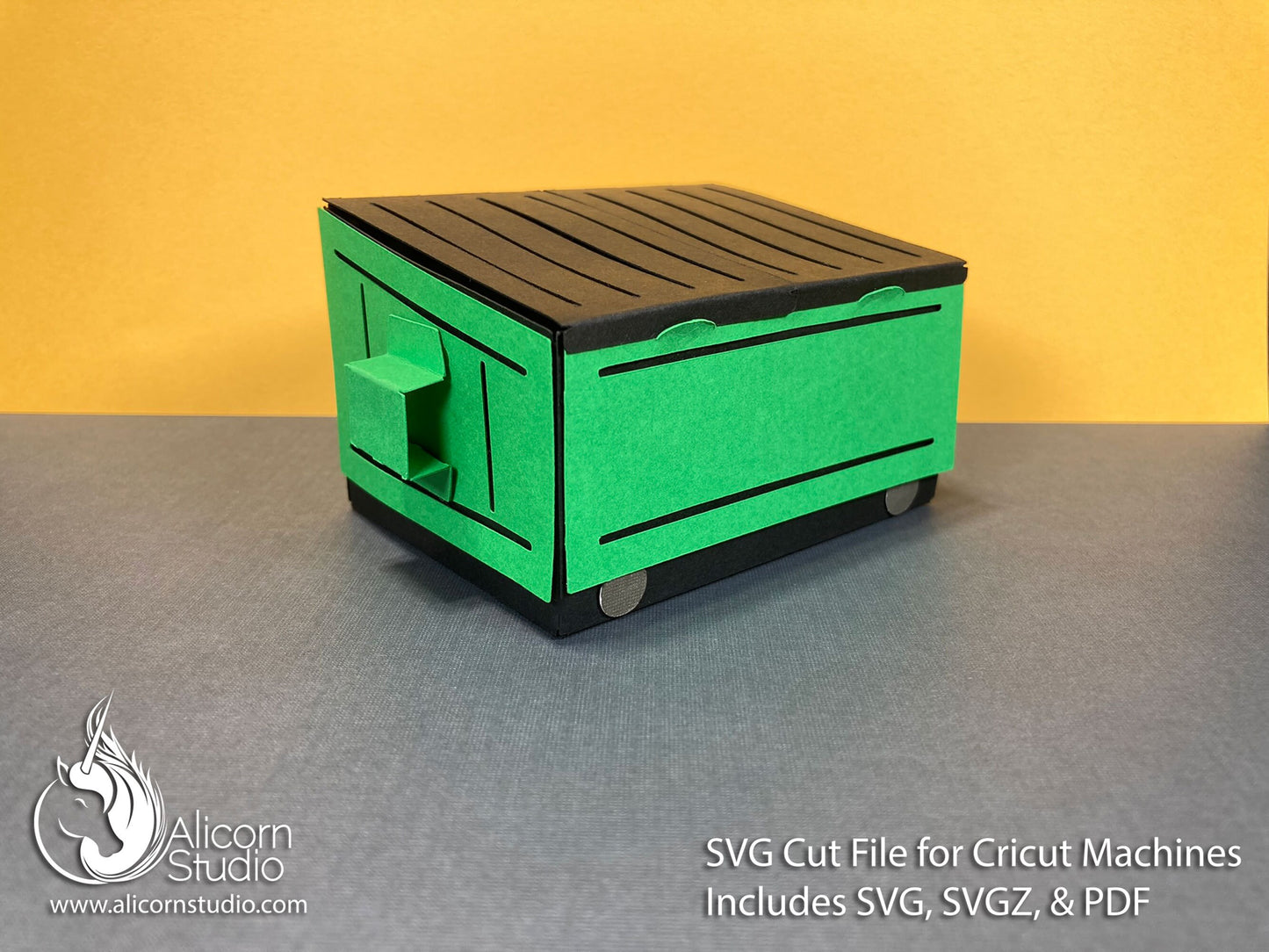 3D Paper Dumpster SVG File Paper Cut File for Cricut Birthday Party Decor Favor Box