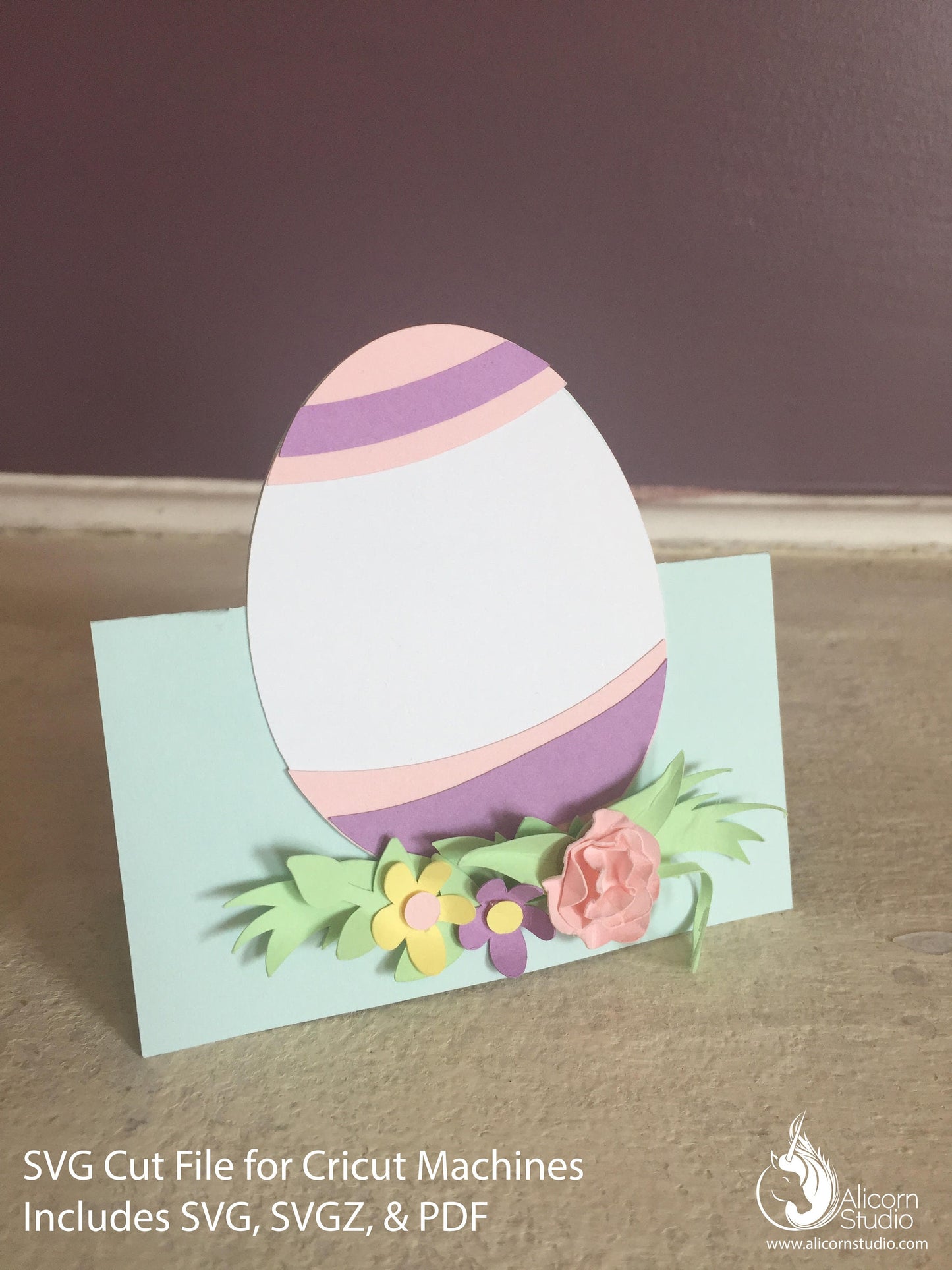 Easter Place Cards SVG File Cut File for Cricut Kids Easter Party Decor Bunny and E