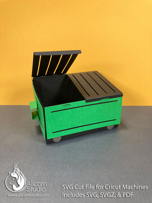 3D Paper Dumpster SVG File Paper Cut File for Cricut Birthday Party Decor Favor Box