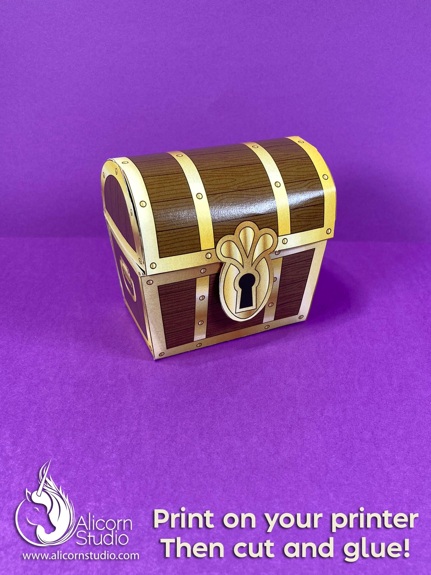 Printable Treasure Chest Favor Box 3D File Pirate Party Decor Birthday