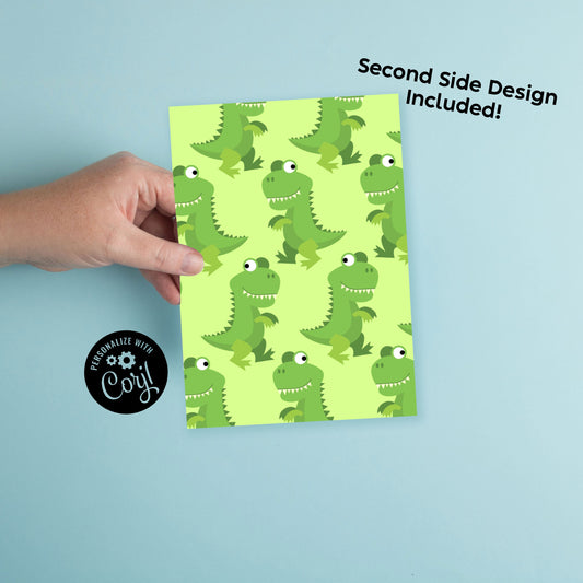 Dinosaur T-Rex Birthday Party Invitation Editable Digital Download Cute Kids Cartoon