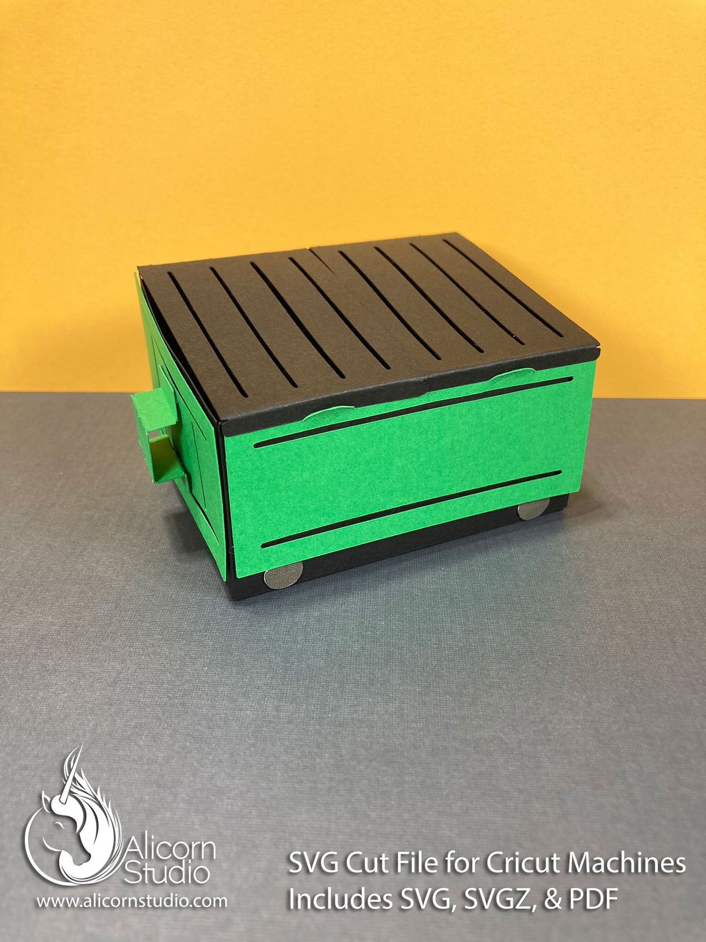 3D Paper Dumpster SVG File Paper Cut File for Cricut Birthday Party Decor Favor Box
