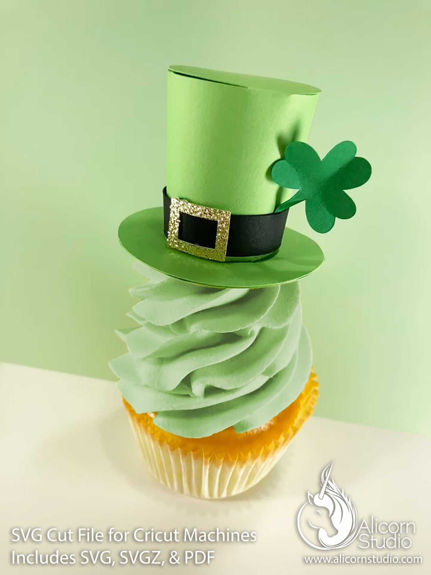 3D Paper St. Patrick's Day Hat SVG File Cut File for Cricut Cupcake Topper Leprechaun Party Decor