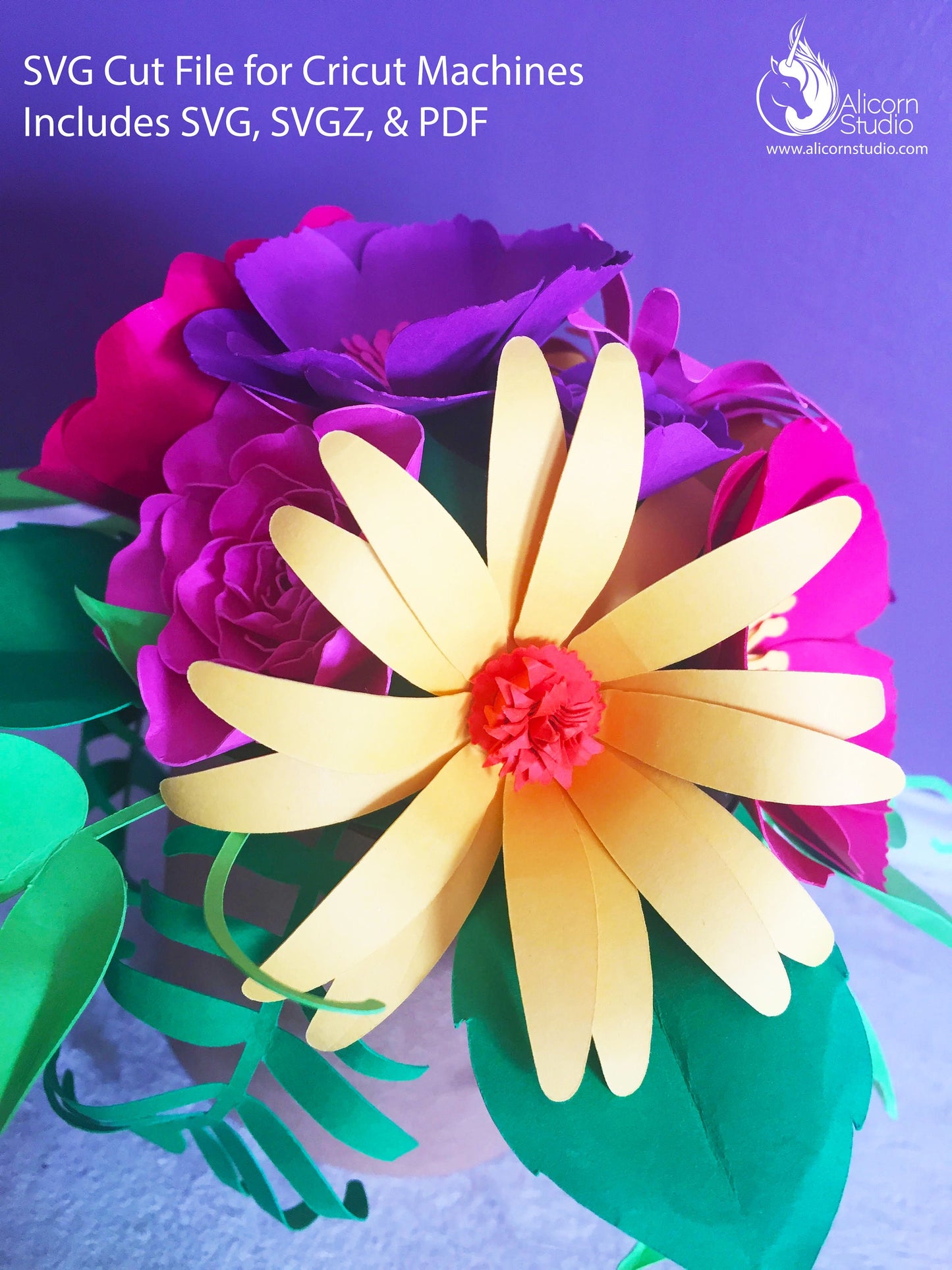 Spring Paper Flower Pot SVG File Cut File for Cricut Party Floral Mothers Day Gift Decor