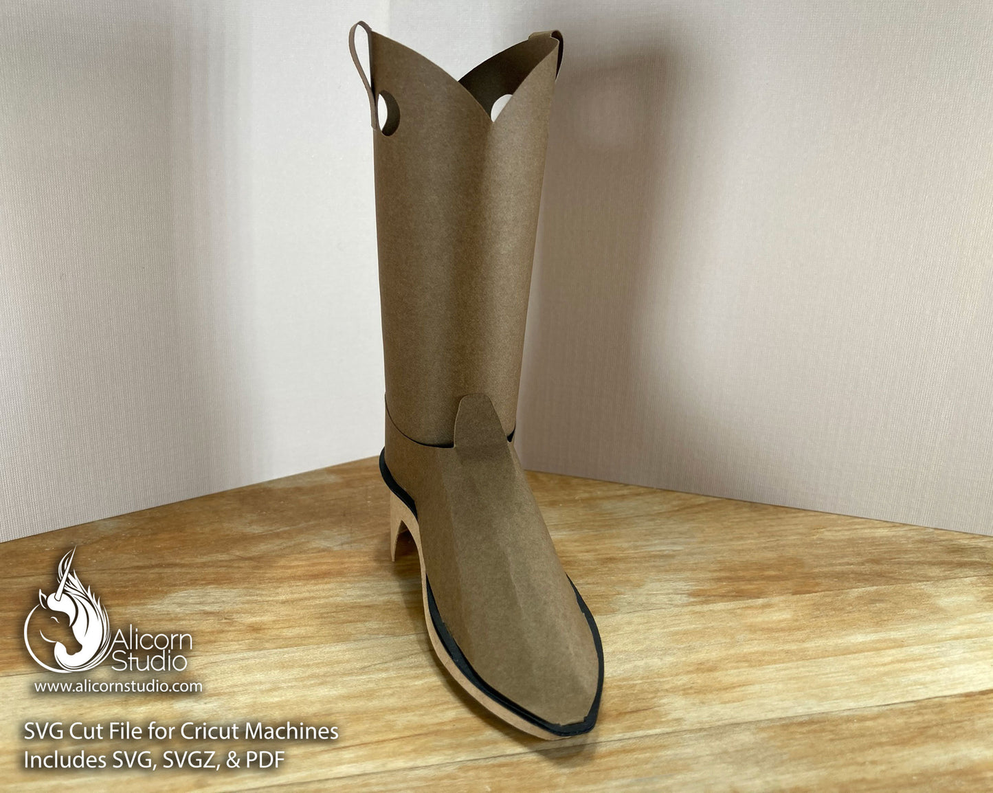 3D Paper Cowboy Cowgirl Boot SVG File Cut File for Cricut Country Western Party Decor Favor