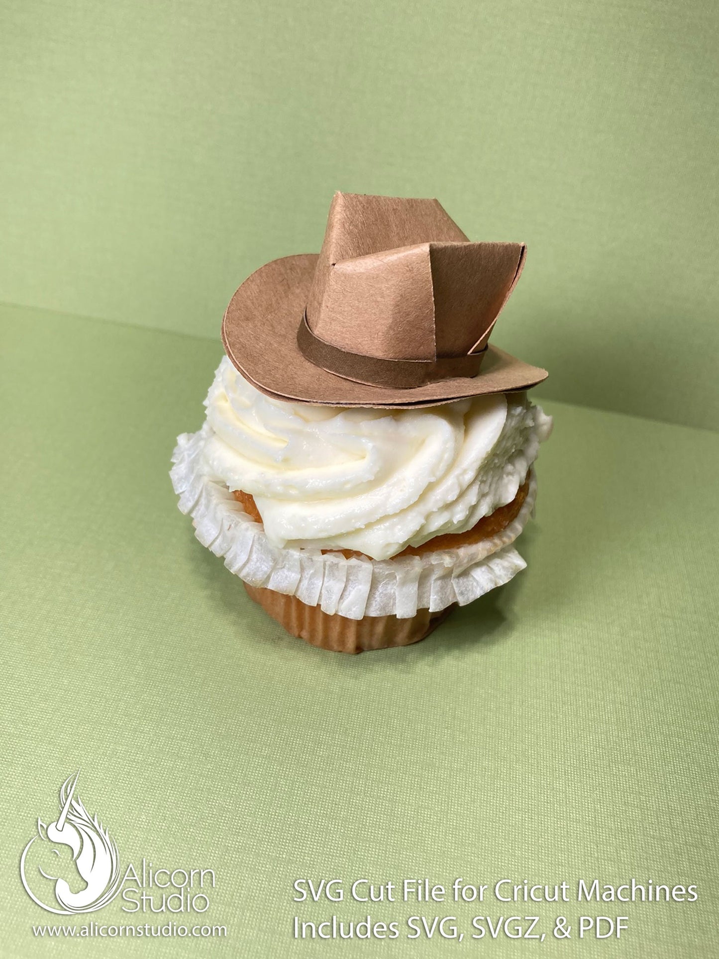 Mini 3D Cowboy Hat Cowgirl SVG File Paper Cut File for Cricut Cupcake Topper Birthday Party Decor Country Western