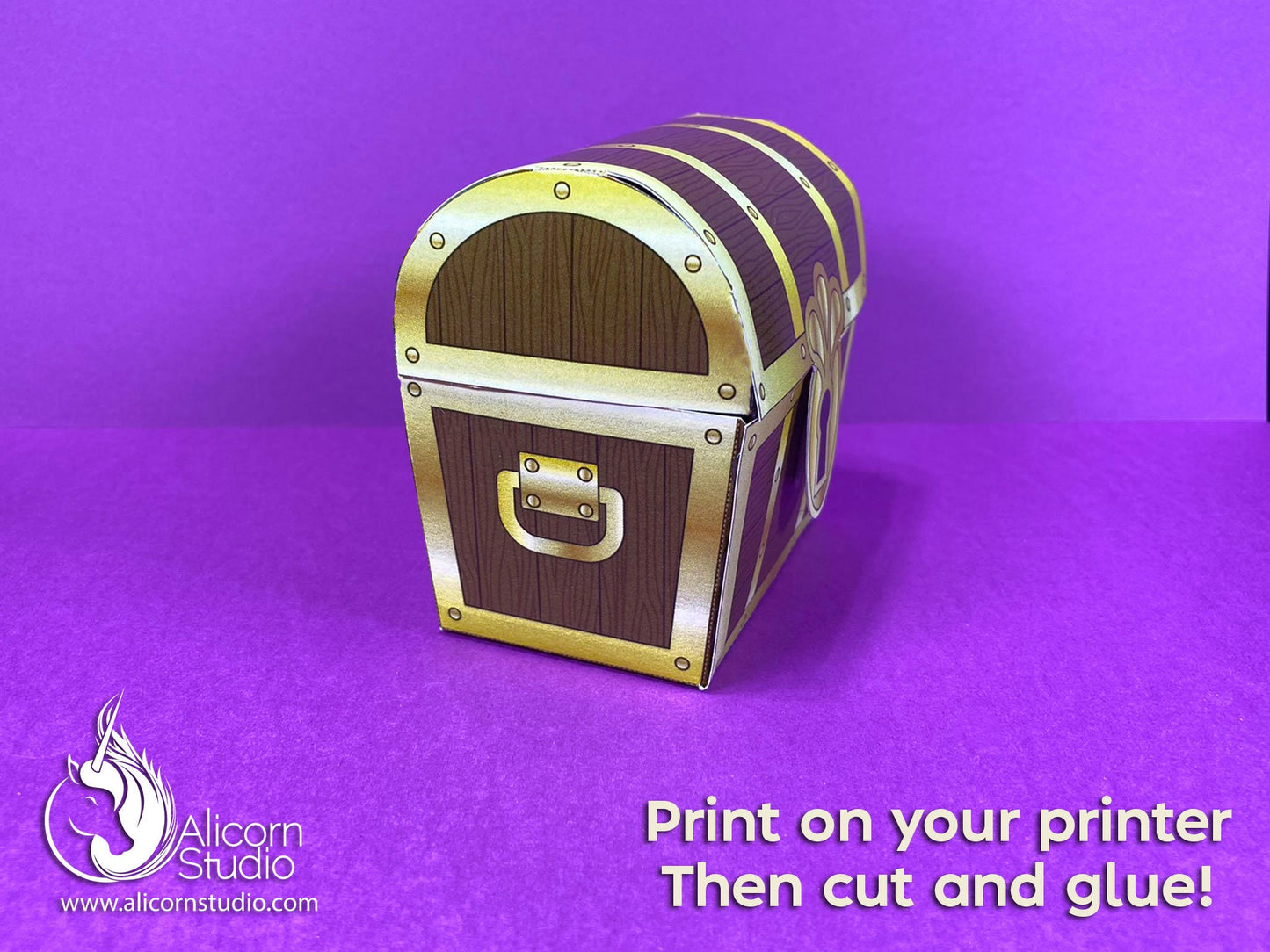 Printable Treasure Chest Favor Box 3D File Pirate Party Decor Birthday