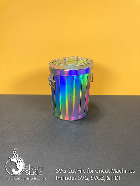 3D Paper Trash Can-SVG File Paper Cut File for Cricut Birthday Party Decor Favor Box