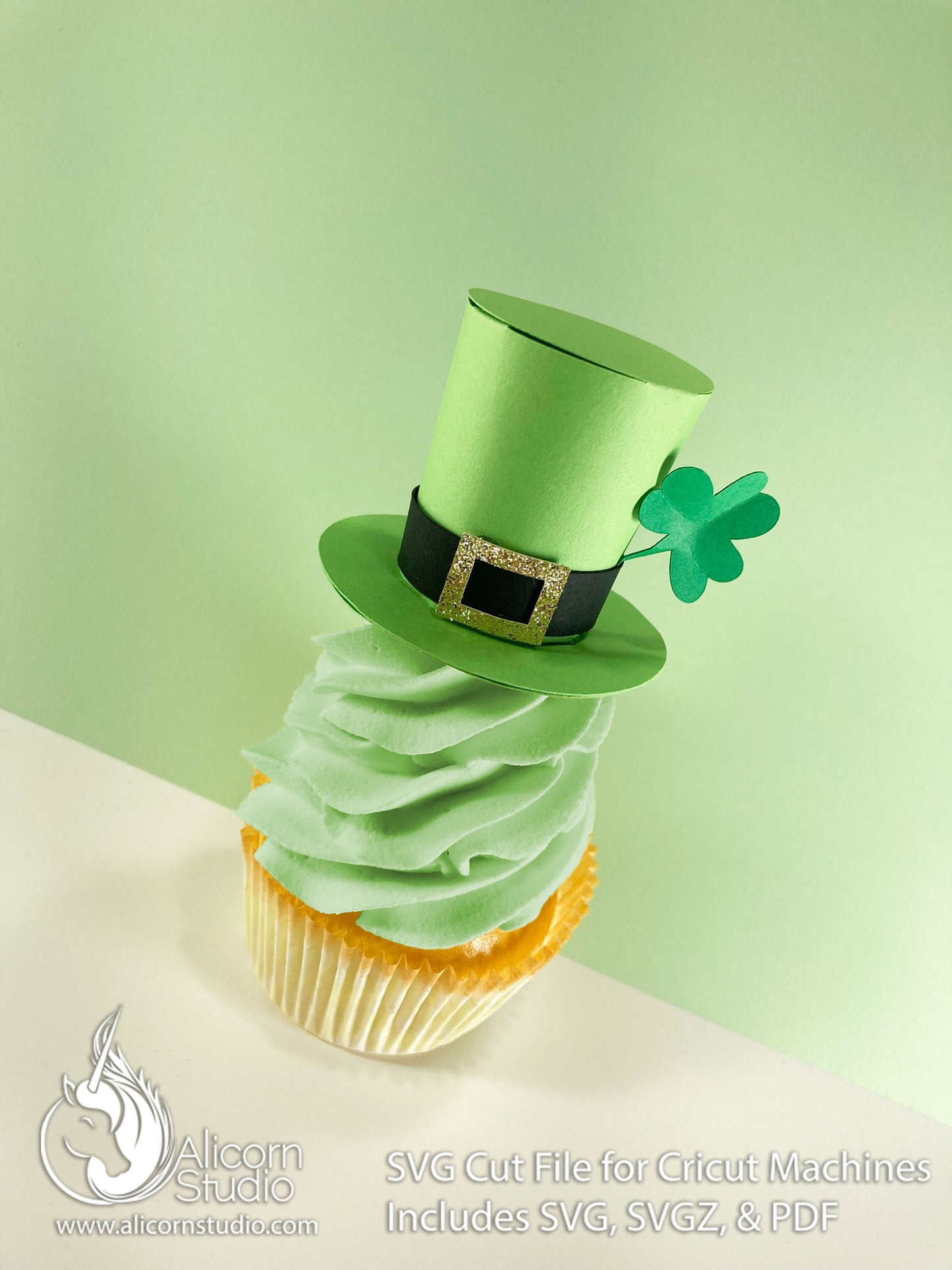 3D Paper St. Patrick's Day Hat SVG File Cut File for Cricut Cupcake Topper Leprechaun Party Decor