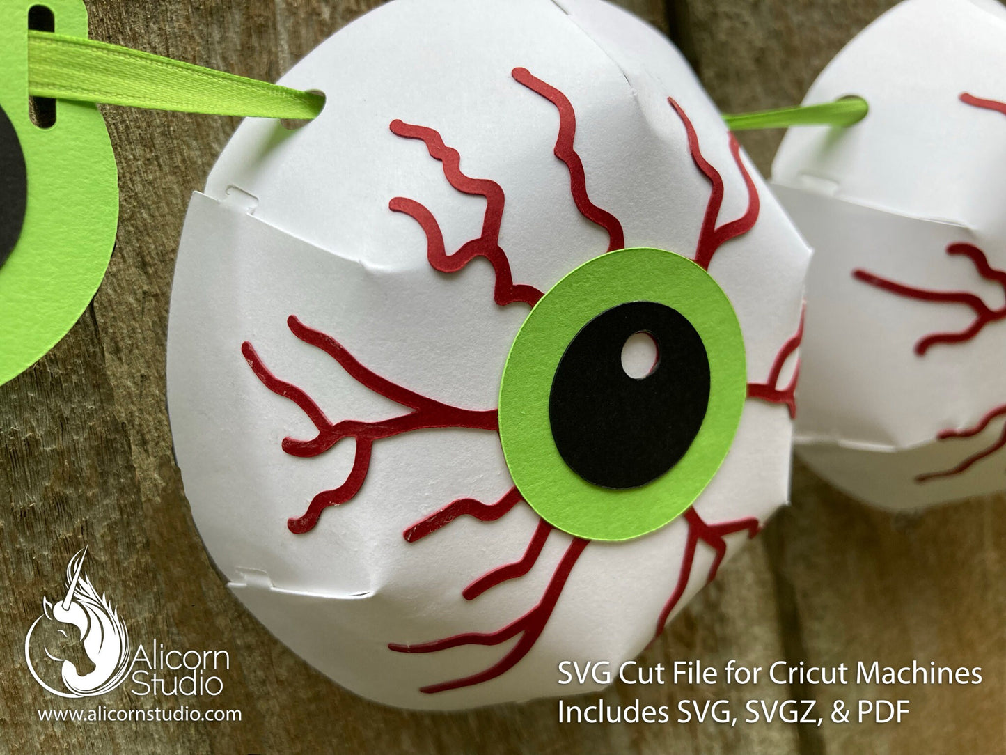 Halloween Cricut SVG 3D Paper Creepy Eye ball and Slime Drip Banner Bunting Cut File for Decor