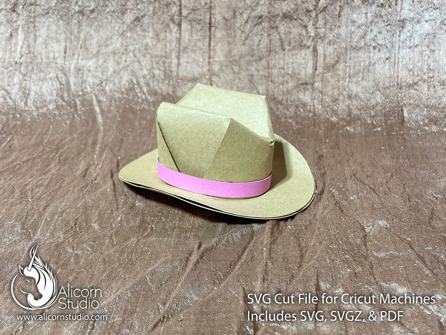 Mini 3D Cowboy Hat Cowgirl SVG File Paper Cut File for Cricut Cupcake Topper Birthday Party Decor Country Western