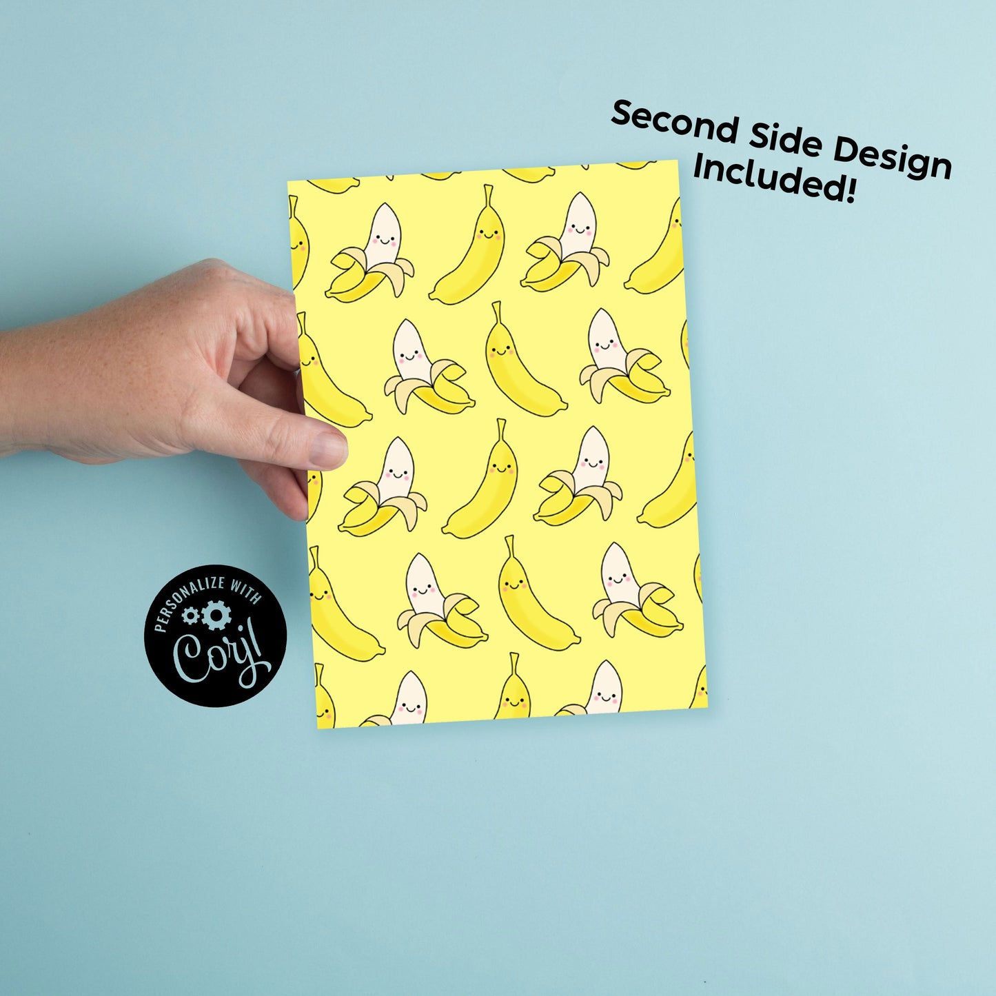 Banana Birthday Party Invitation Editable Digital Cute Kawaii Cartoon Kids Download