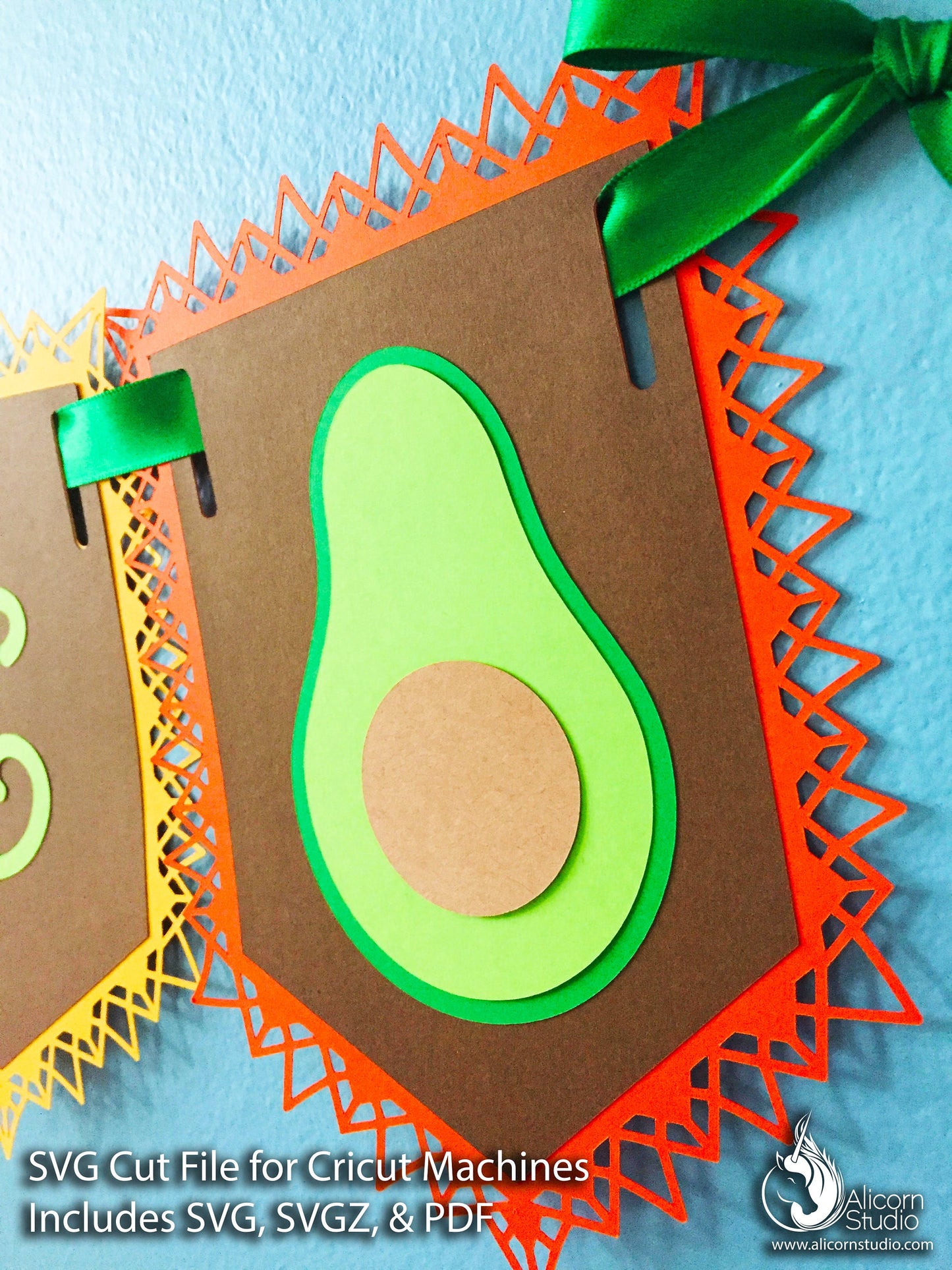 Avocado Banner SVG File Cut File for Cricut Birthday Party Decor