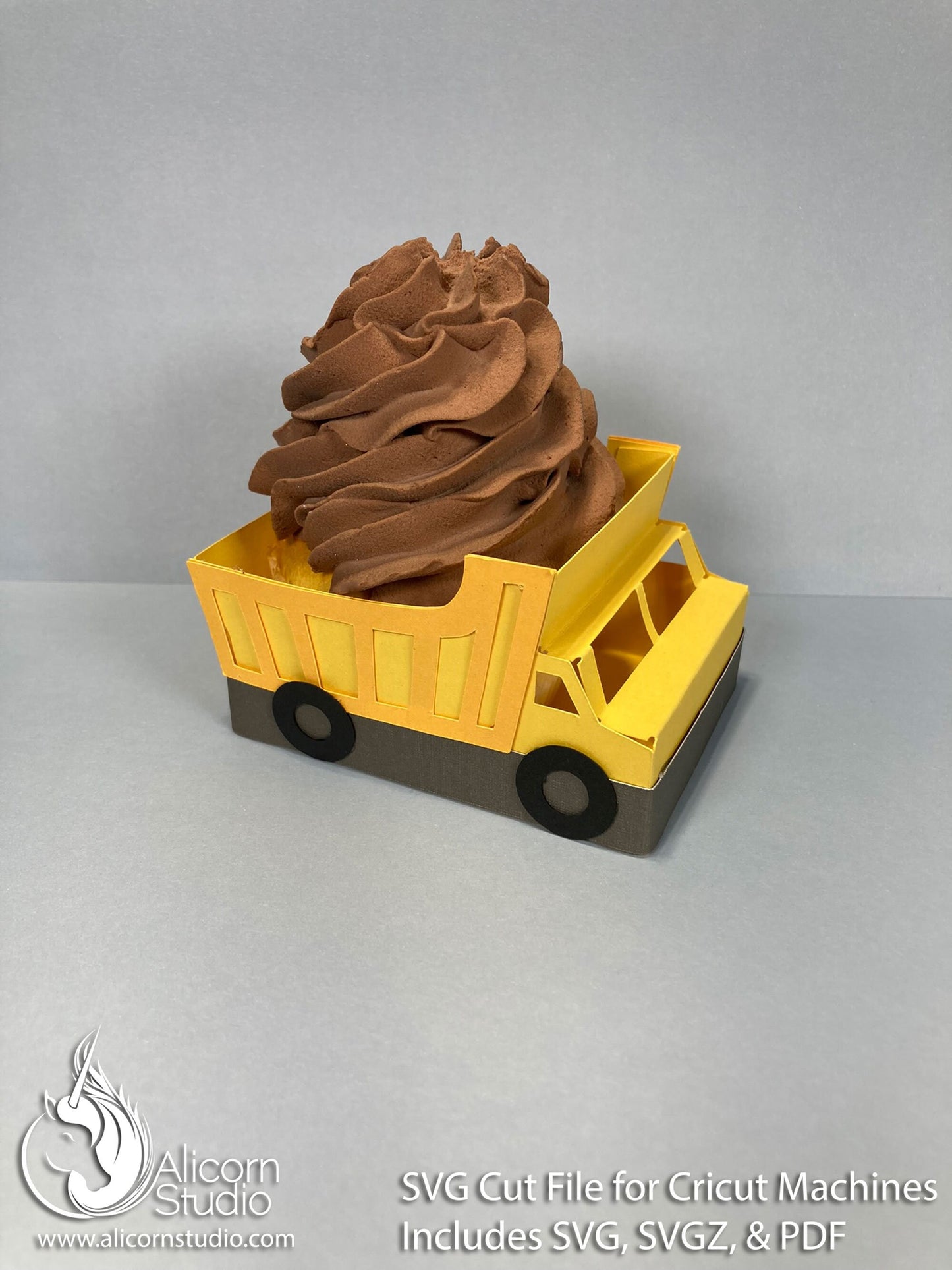3D Cupcake Wrap Trucks Pack Dump Trucks & Garbage Trucks - SVG Cricut Cut File Cupcake Wrap Liner Wrapper Birthday Party Decor