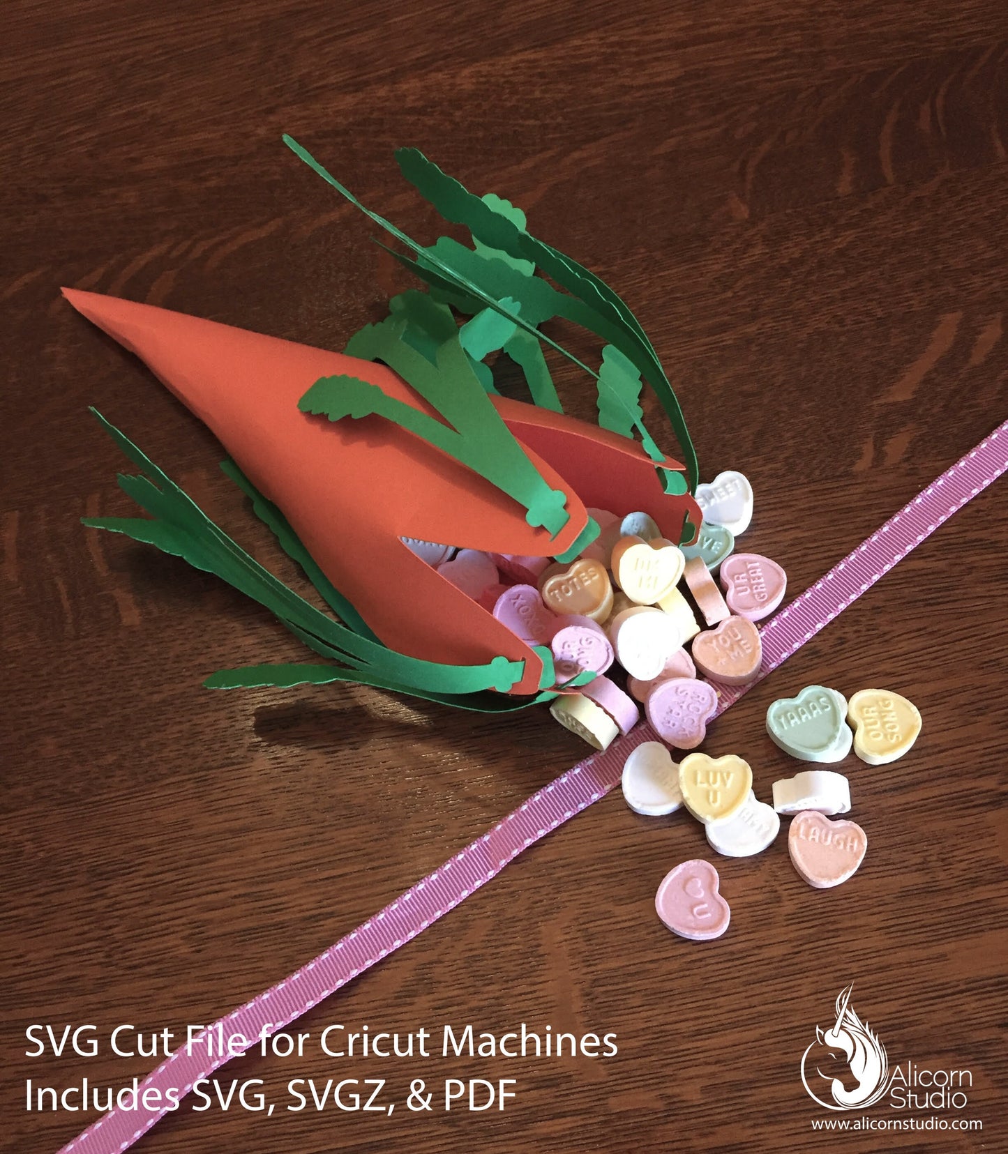 Carrot Favor Box SVG File Cut File for Cricut Kids Easter Party Decor Vegetable