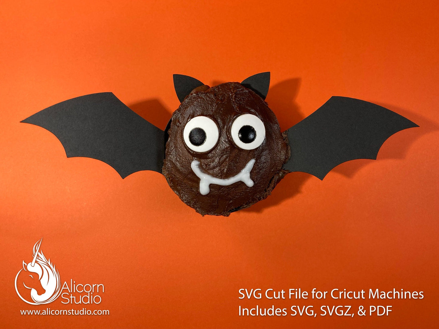 Halloween Bat 3D Cupcake Wrap Paper SVG Cut File for Cricut Liner Wrapper Party Decor