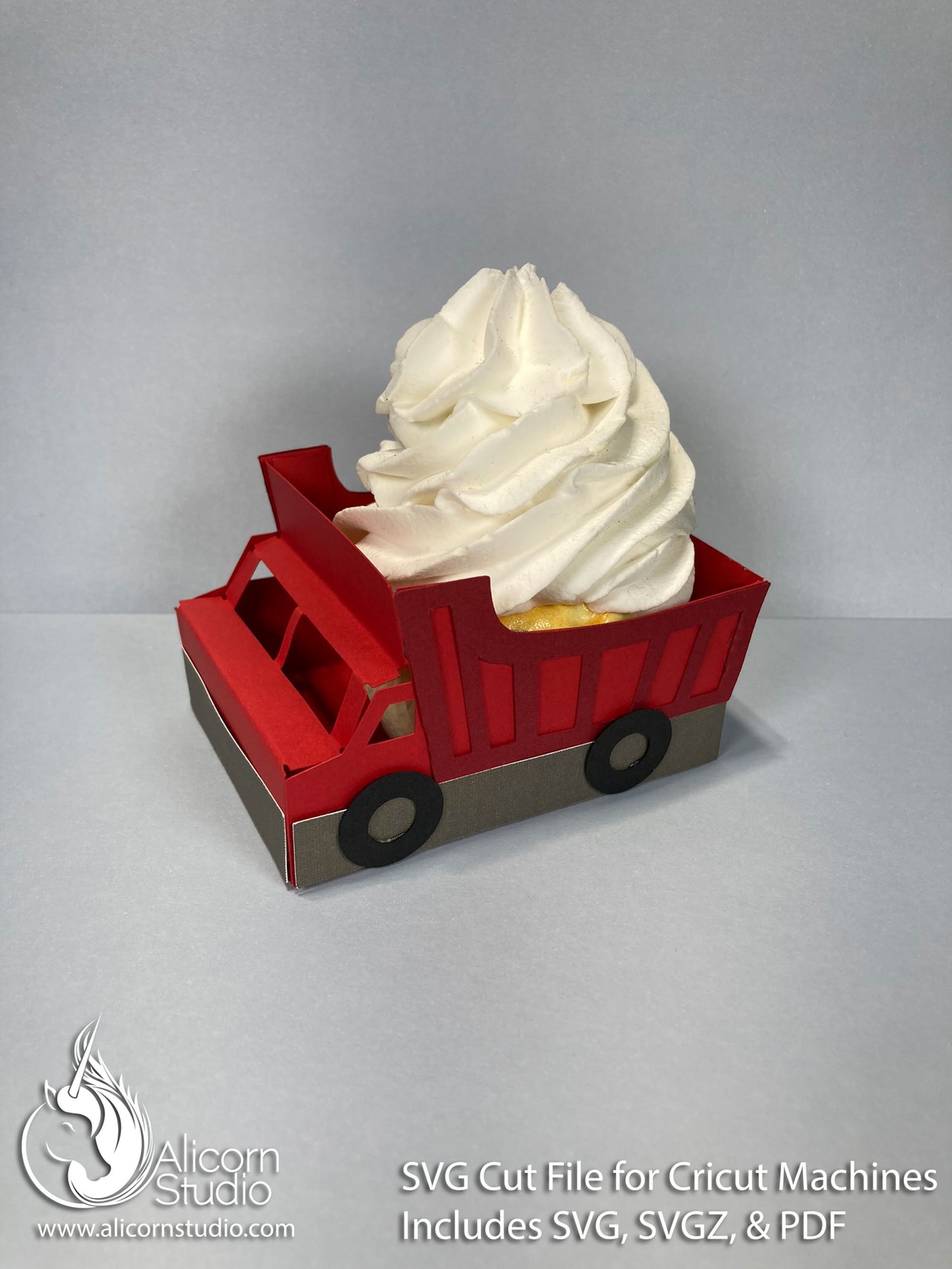 3D Cupcake Wrap Trucks Pack Dump Trucks & Garbage Trucks - SVG Cricut Cut File Cupcake Wrap Liner Wrapper Birthday Party Decor