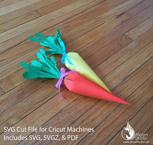 Carrot Favor Box SVG File Cut File for Cricut Kids Easter Party Decor Vegetable