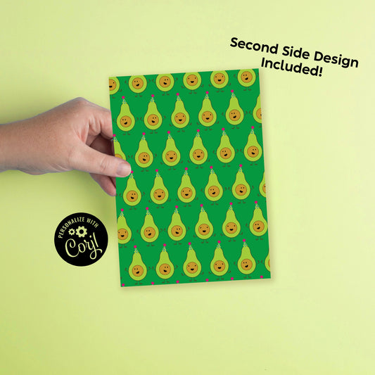 Avocado Birthday Party Invitation Editable Digital Download Cute Kids