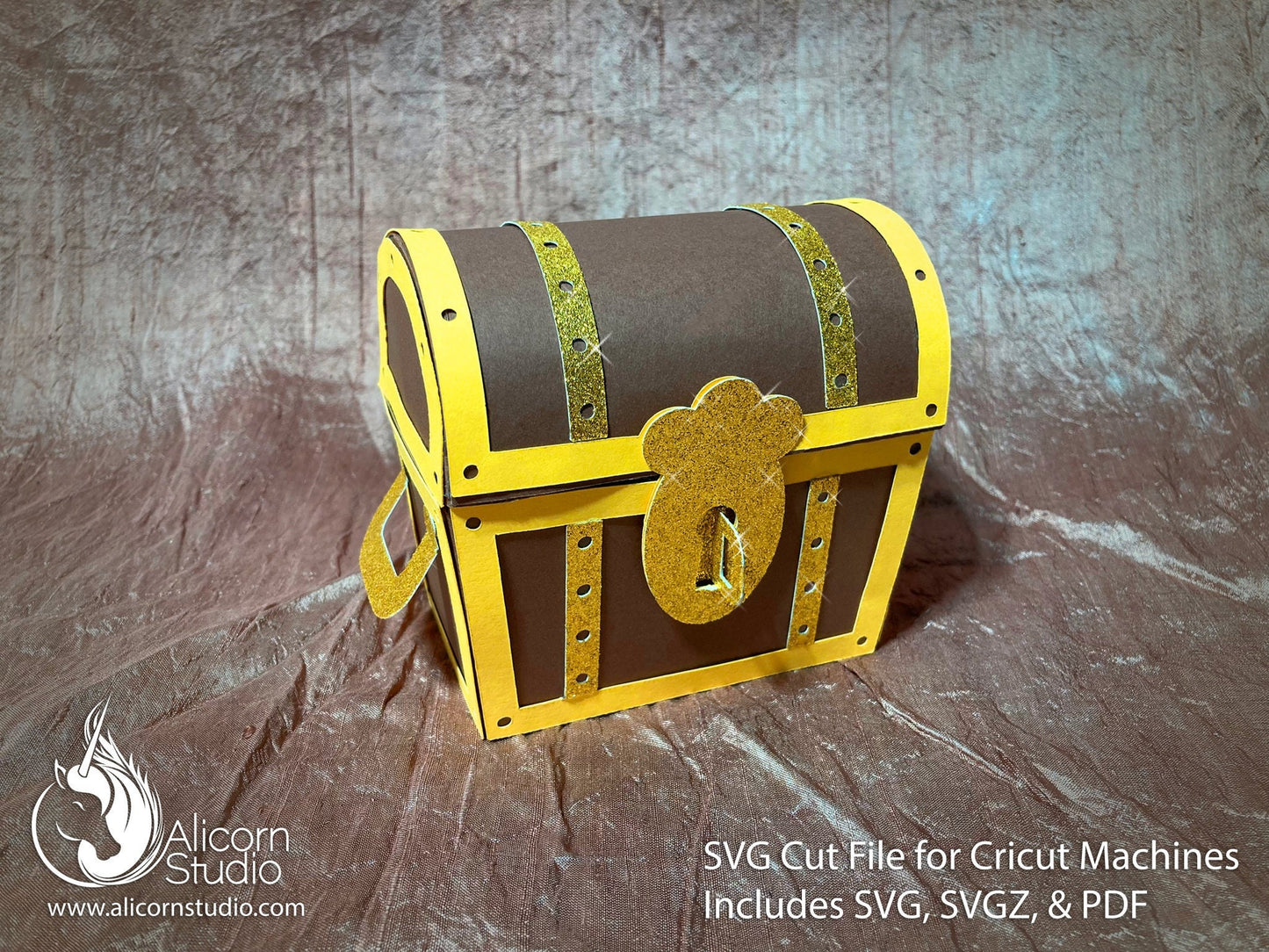 3D Paper Treasure Chest Favor Box SVG Cut File Cricut Pirate Party Decor Birthday
