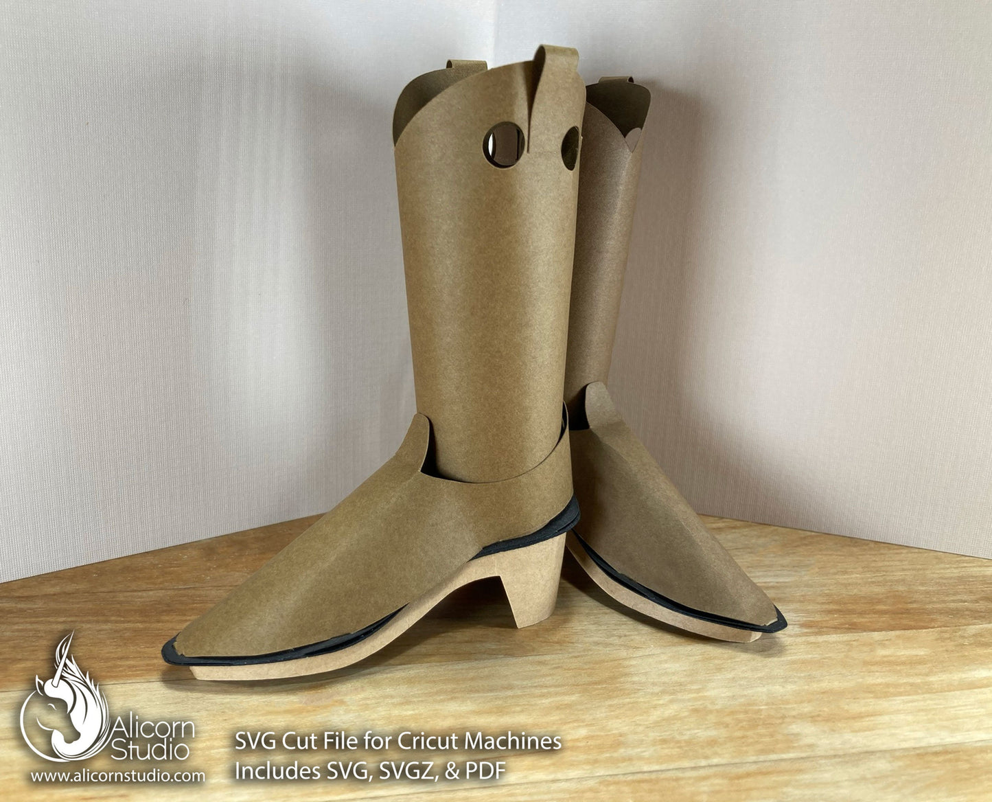 3D Paper Cowboy Cowgirl Boot SVG File Cut File for Cricut Country Western Party Decor Favor