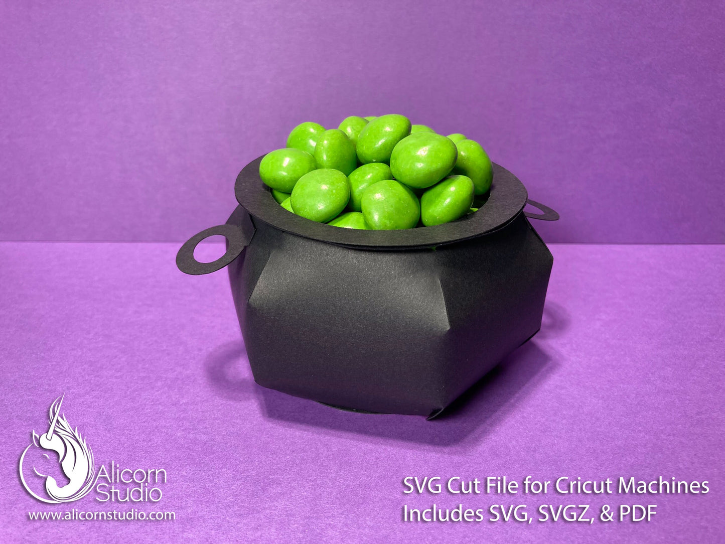 3D Paper Witch Cauldron SVG File Cut File for Cricut Favor Treat Halloween Party Decor