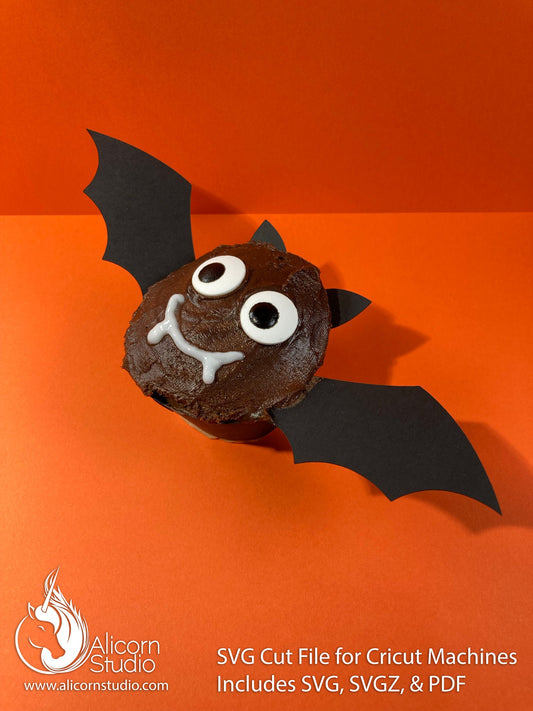 Halloween Bat 3D Cupcake Wrap Paper SVG Cut File for Cricut Liner Wrapper Party Decor