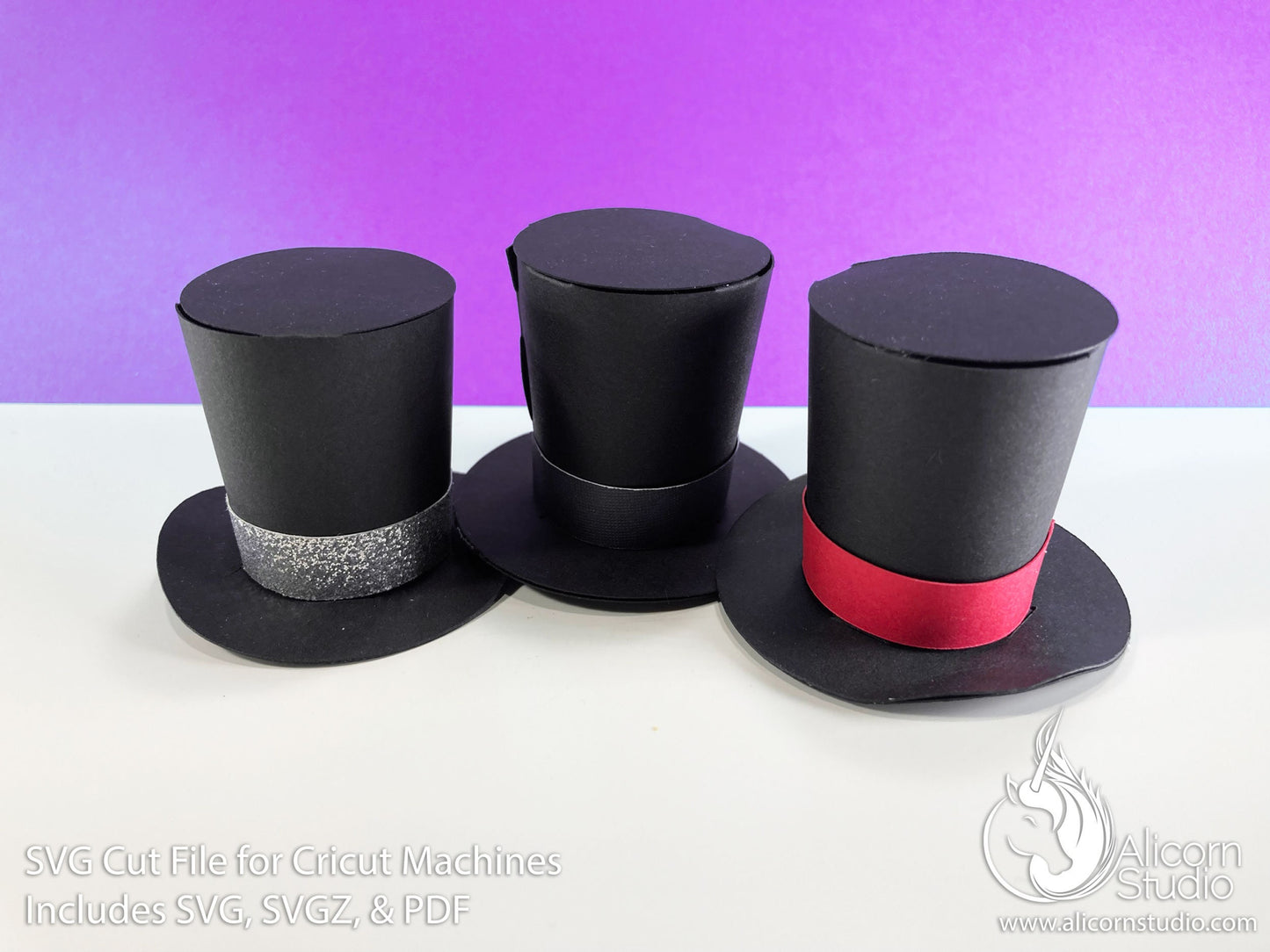 3D Paper Magician Top Hat SVG File Cut File for Cricut Cupcake Topper Magic Party Decor