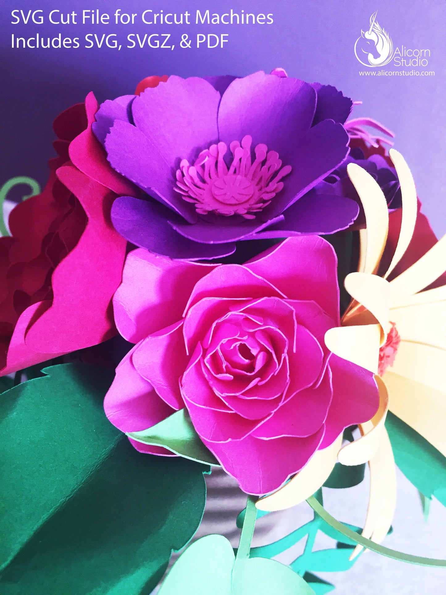 Spring Paper Flower Pot SVG File Cut File for Cricut Party Floral Mothers Day Gift Decor