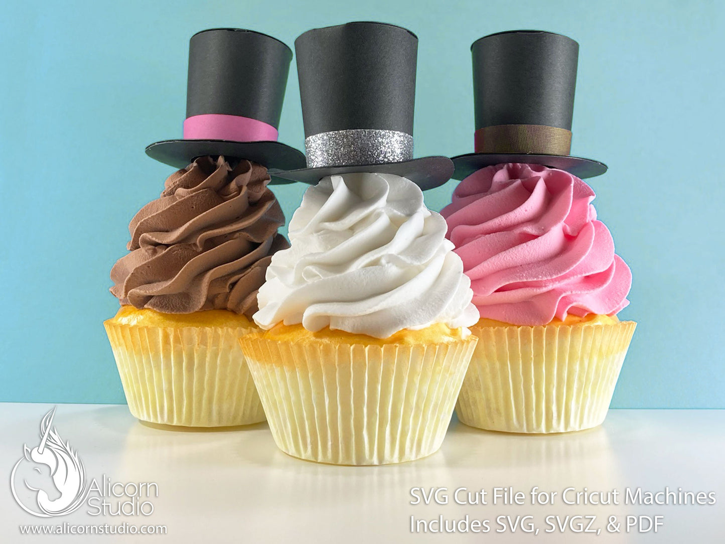 3D Paper Magician Top Hat SVG File Cut File for Cricut Cupcake Topper Magic Party Decor