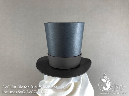 3D Paper Abraham Lincoln Top Hat SVG File Cut File for Cricut Cupcake Topper President's Day Party Decor