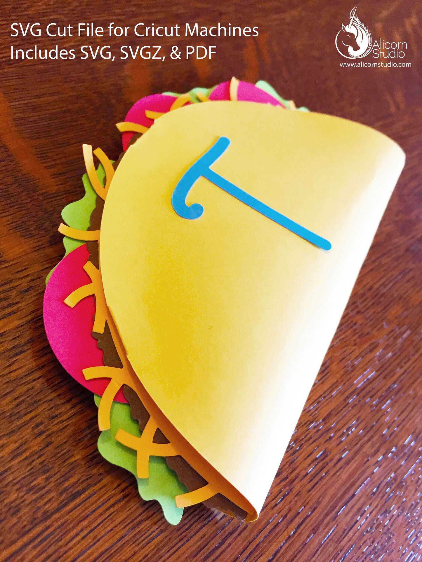 3D Paper Taco Banner Bunting SVG File Cut File for Cricut Mexican Fiesta Kids Birthday Party Decor