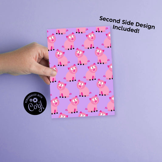 Pink Pig Birthday Party Invitation Editable Digital Download Cute Kids 1st Toddler Farm