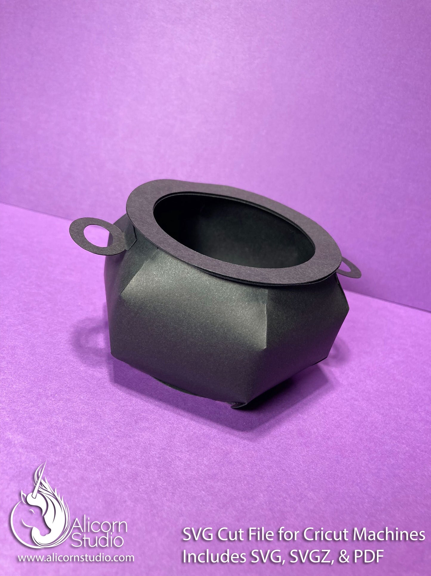 3D Paper Witch Cauldron SVG File Cut File for Cricut Favor Treat Halloween Party Decor