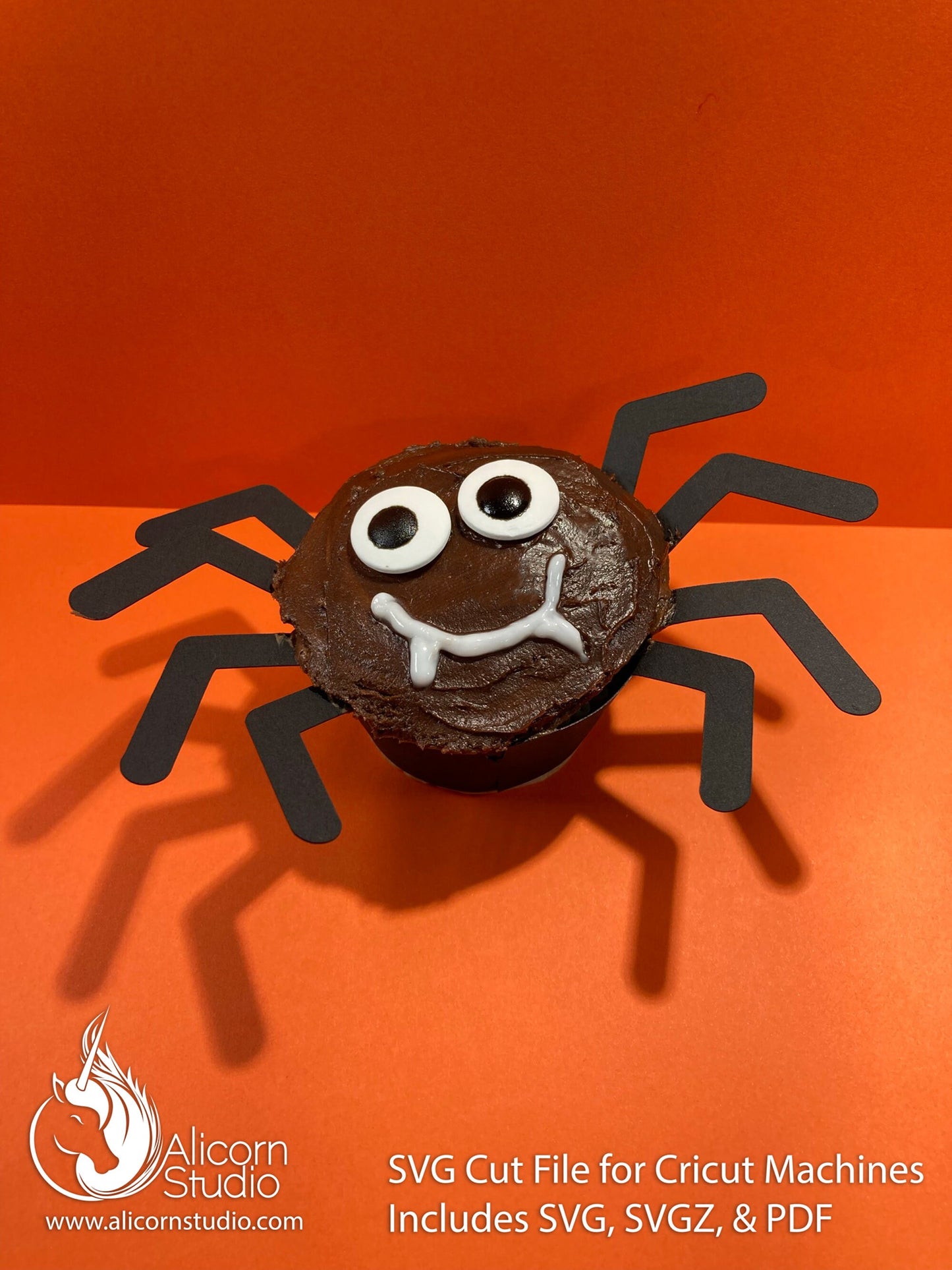 Halloween Spider 3D Cupcake Wrap Paper SVG Cut File for Cricut Liner Wrapper Party Decor