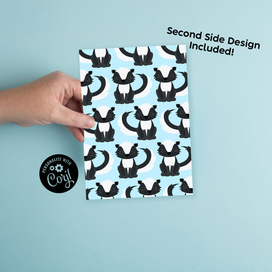 Skunk Birthday Party Invitation Editable Digital Download Cute Kids Cartoon