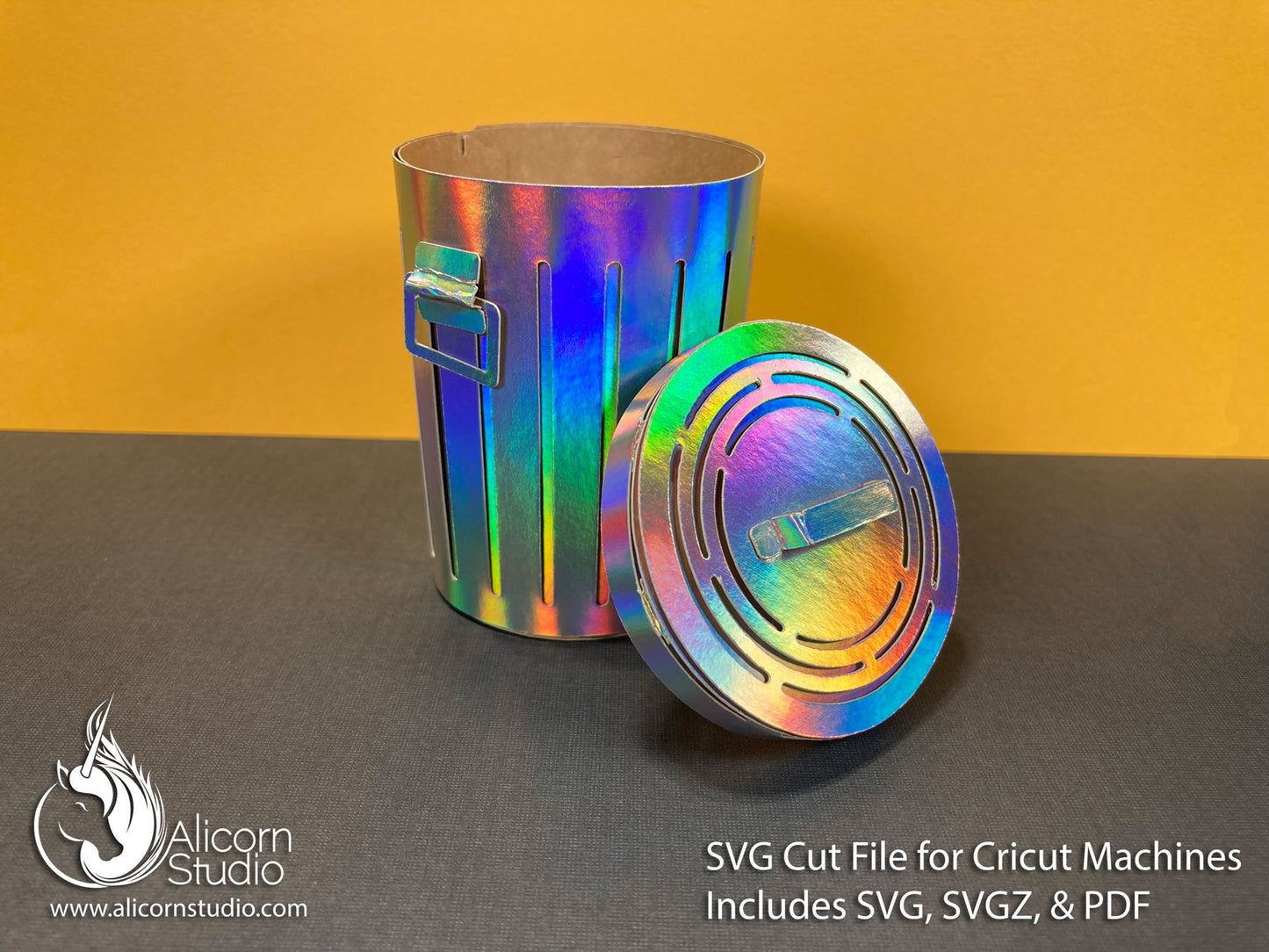 3D Paper Trash Can-SVG File Paper Cut File for Cricut Birthday Party Decor Favor Box