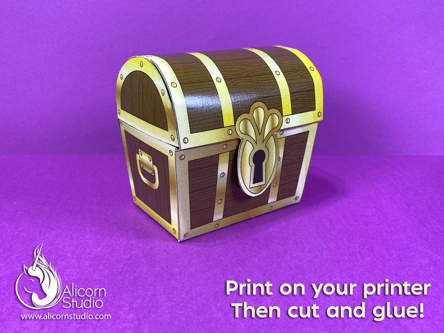 Printable Treasure Chest Favor Box 3D File Pirate Party Decor Birthday